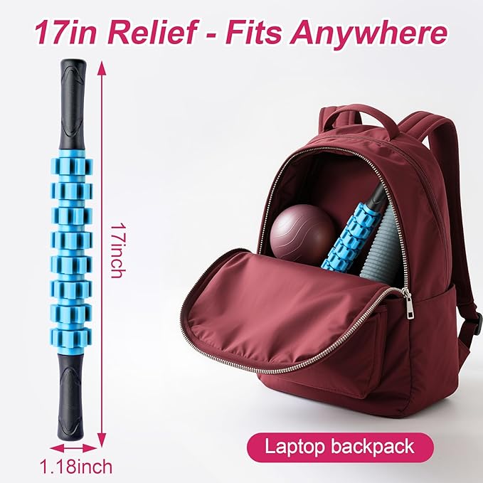 Massage Roller, Muscle Roller Stick, Therapy Roller Stick for Legs, Calf, Thigh, Lipo Roller for Relief Muscles, Deep Tissue Massage Rolling Pin for Trigger Points, Help Sore Muscle Recovery