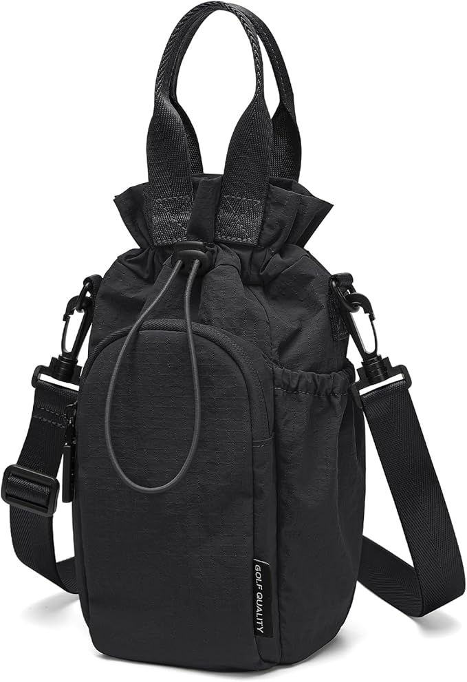 Large Water Bottle Bag for 32/40/42//64oz Water Bottle,Casual Drawstring Crossbody Water Cup Bag