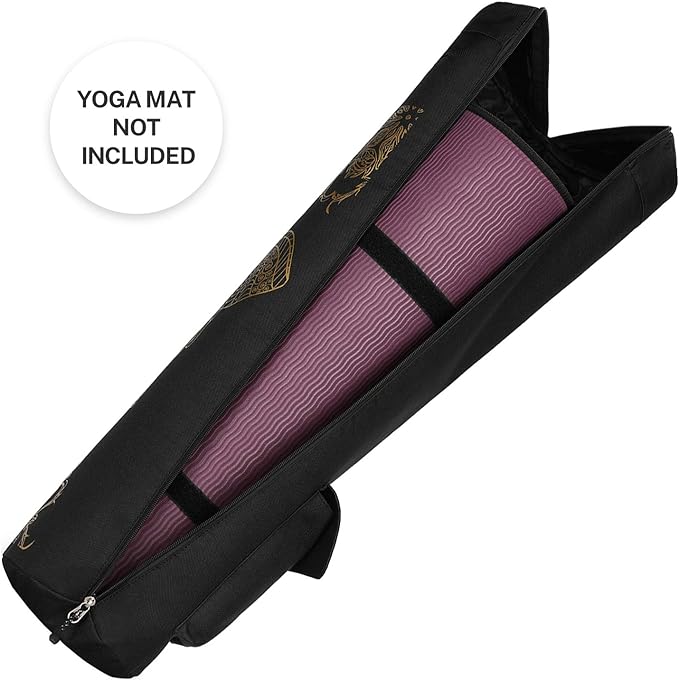 Gonex Yoga Mat Bag, Yoga Mat Carrier Full-Zip Exercise Yoga Mat Carry Bag for Women Men with 2 Multi-Functional Storage Cargo Pockets Extra Wide Adjustable Shoulder Strap