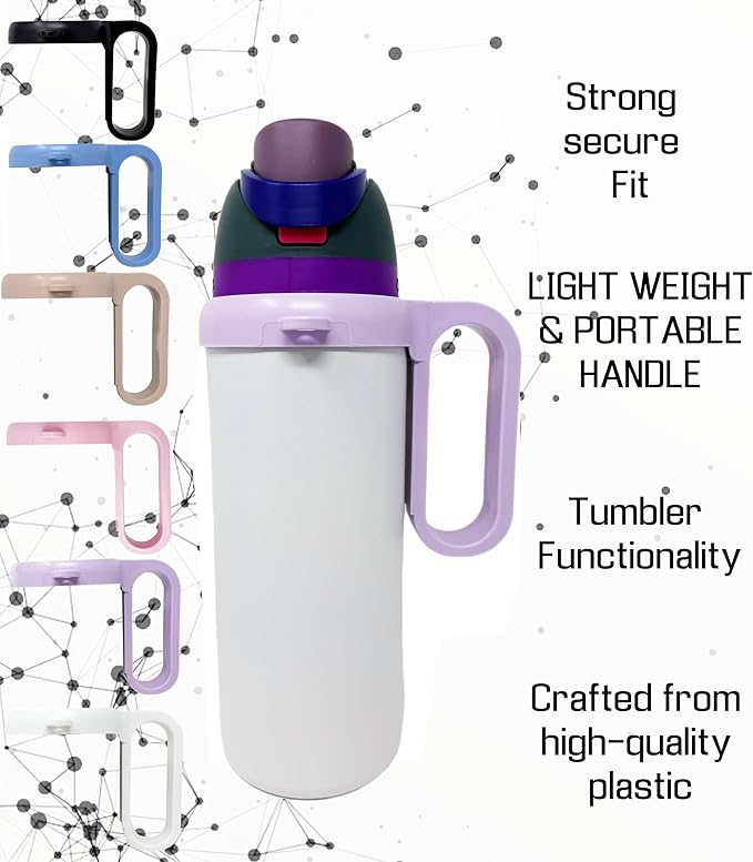 Bottle Handle for Owala FreeSip 24oz 32oz 40oz – Strong Plastic Water Bottle Holder, Durable Easy Carry Accessory for Running, Jogging, Gym, Hiking, and Drinking While Driving & More