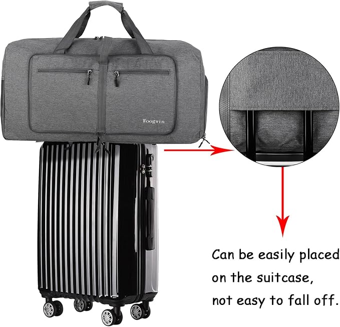 Woogwin Travel Duffel Bag Large Foldable Waterproof Overnight Bag for Beach Swim Bags Pool Sports Gym