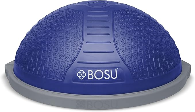 Bosu Half Ball Home Balance Exercise Trainer for Strength and Flexibility Workouts with Built to Last Burst Resistant Material and Hand Pump