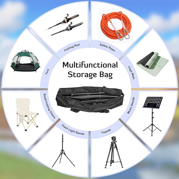 INFANZIA 35inch Sports Duffel Travel Bag, 28L Extra Large Duffel Luggage Bag with Upgrade Zipper, Water Resistant & Foldable Equipment Storage Bag for Fishing Tripod Tent Umbrella, 2PCS