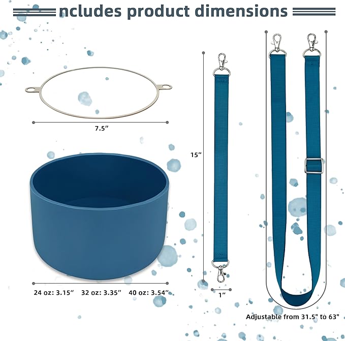 Silicone Boot Set for Owala Water Bottle 24 oz, 32 oz, 40 oz - Includes Non-Slip Sleeve, Shoulder Strap & Handle Strap, Perfect Owala Accessories, Fits Owala Tumbler, Owala FreeSip, Candy Coated