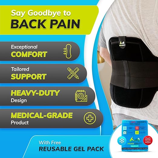 BraceAbility LSO Back Brace for Herniated, Degenerative & Bulging Disc Pain Relief, Sciatica, Spine Stenosis | Medical Lumbar Support Device for Post Surgery & Fractures with Hot/Cold Therapy (XL)