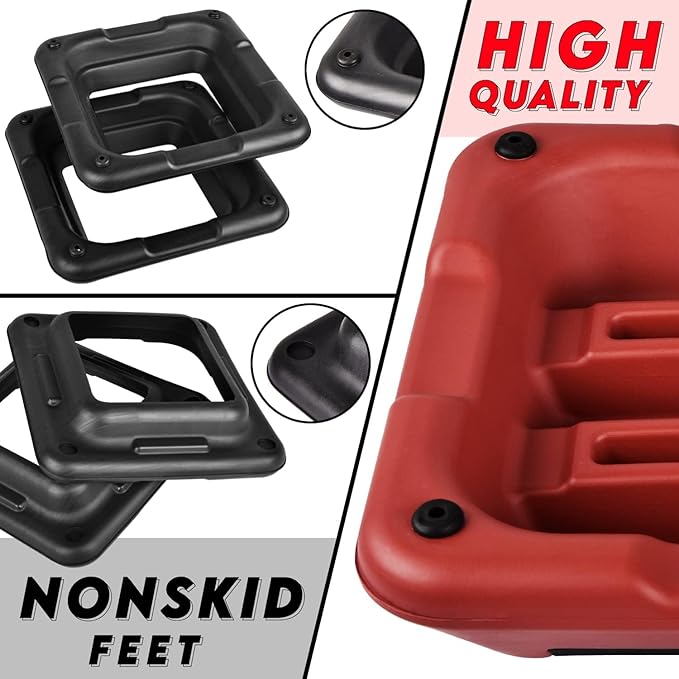 Yes4All 16"x16" Adjustable High Step Aerobic Platform with 4 Risers, Height-Adjustable 4"-6''-8''-10''-12" Step Aerobics Platform for Home Gym Exercise Fitness Workout