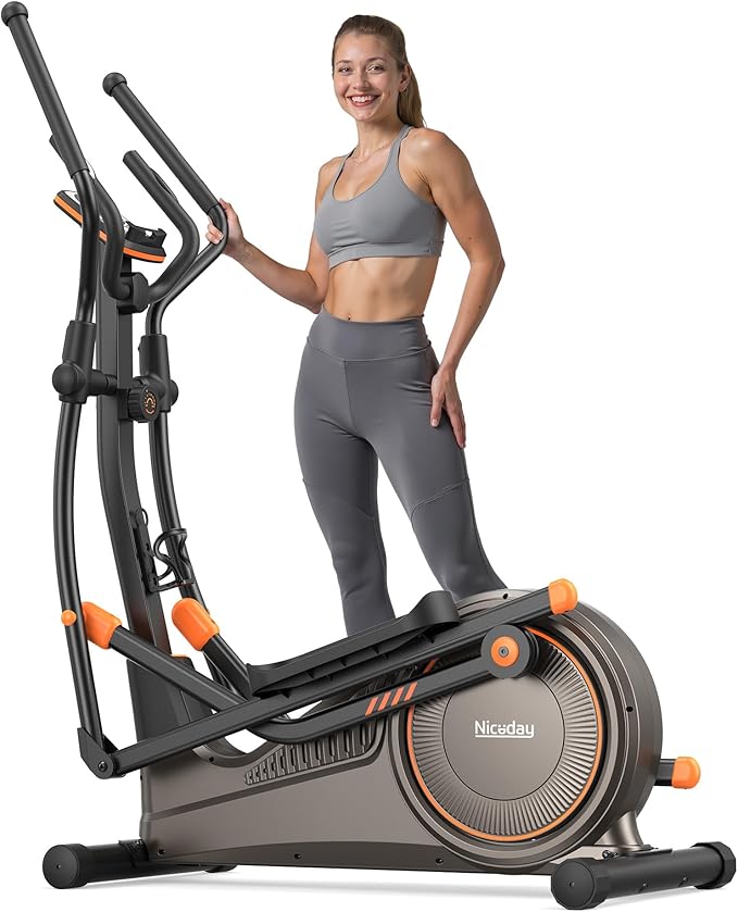 Niceday Elliptical Exercise Machine, Elliptical Machine for Home, Magnetic Elliptical Trainer with 15.5IN-19IN Stride, 16 Resistance Levels, 400LBS Loading Capacity, Support Kinomap APP
