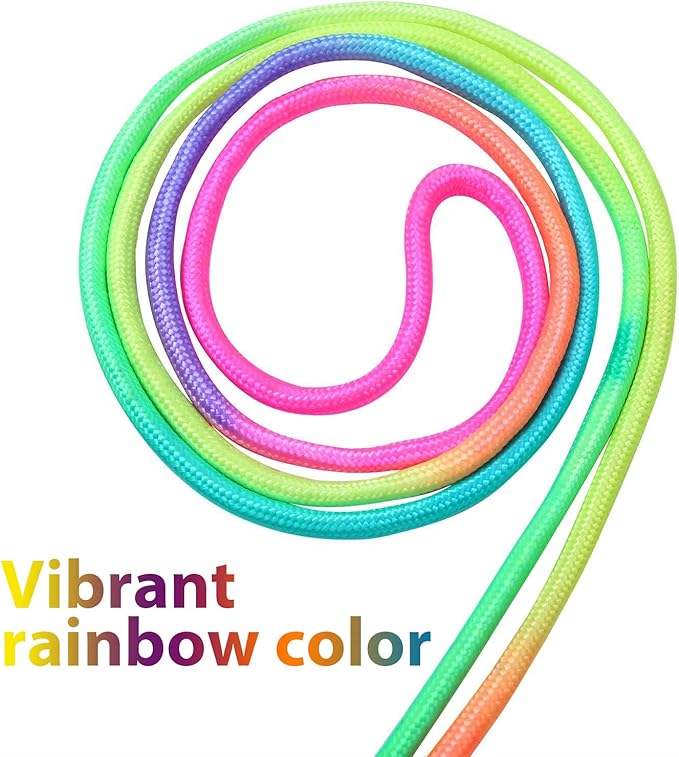 Elcoho 6 Pack Rainbow Jump Rope Set Jumping Ropes Physical Education Skipping Rope