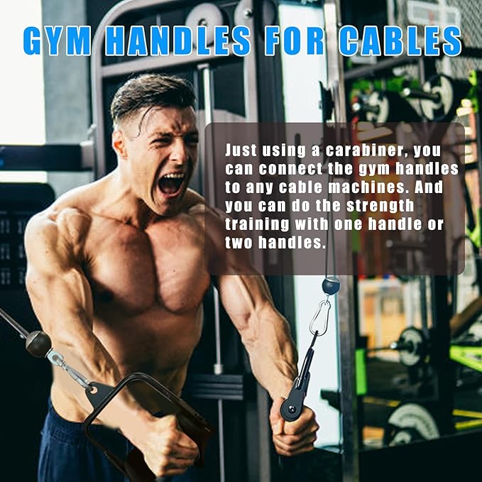 Ergonomic Tricep Rope Pulldown Attachments, Upgraded 27 32 40 & 47 Inch Extra Long Triceps Rope Cable Attachments for Gym, LAT Pull Down Bar for Cable Machine, Tricep Workout Cable Attachments