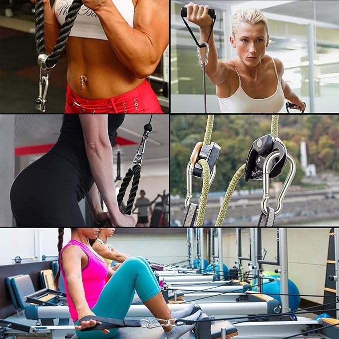 3.1 Inch M8 Steel Spring Snap Hook, Holds to 396lb/180kg (Max) for Gym,Exercise Machine, Heavy Duty Clip Keychainr, Set of 4