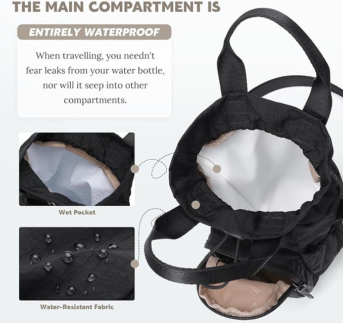 Large Water Bottle Bag for 32/40/42//64oz Water Bottle,Casual Drawstring Crossbody Water Cup Bag