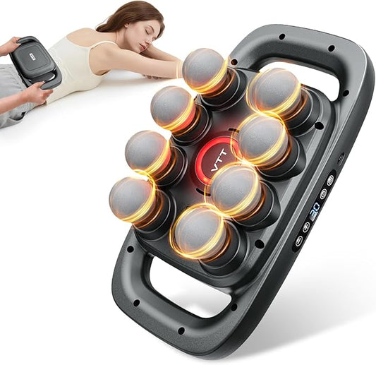 VTT 8-Head Massage Gun, Deep Tissue Back Massager, Electric Handheld Massager for Back, Shoulders, Legs, Muscle Pain Relief, Ideal Gifts for Women, Men, Mom, and Dad