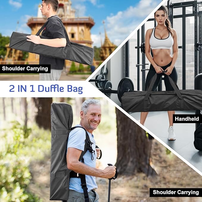 INFANZIA 35inch Sports Duffel Travel Bag, 28L Extra Large Duffel Luggage Bag with Upgrade Zipper, Water Resistant & Foldable Equipment Storage Bag for Fishing Tripod Tent Umbrella