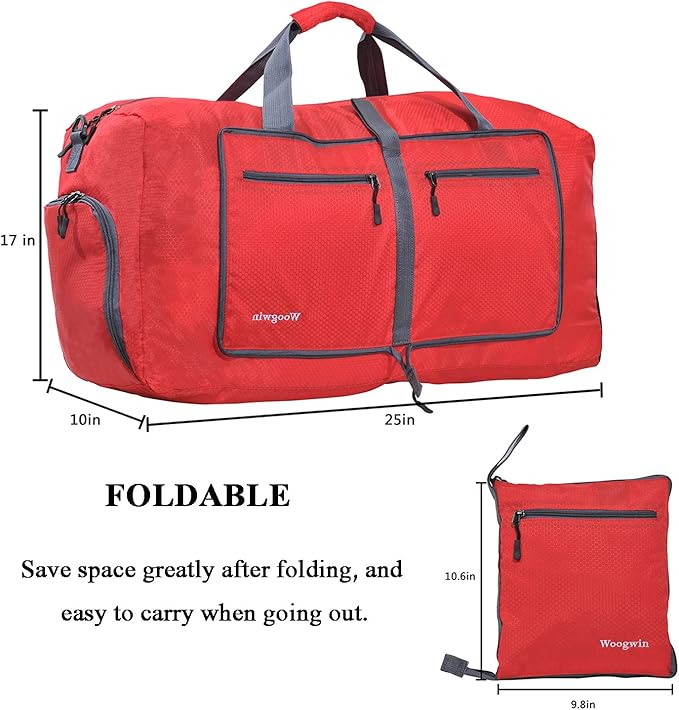 Woogwin Travel Duffel Bag Large Foldable Waterproof Overnight Bag for Beach Swim Bags Pool Sports Gym