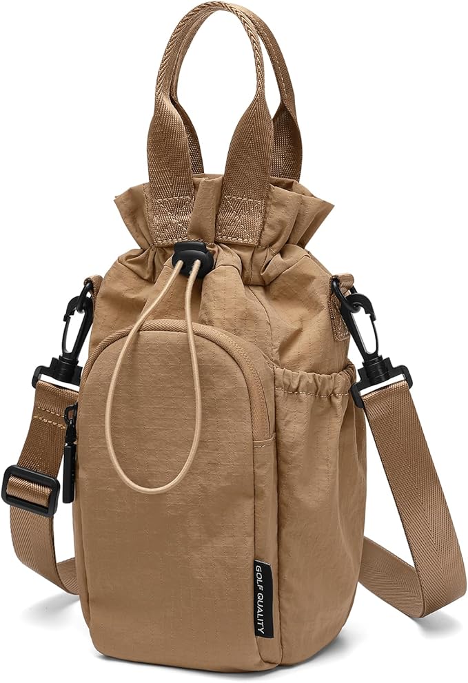 Large Water Bottle Bag for 32/40/42//64oz Water Bottle,Casual Drawstring Crossbody Water Cup Bag