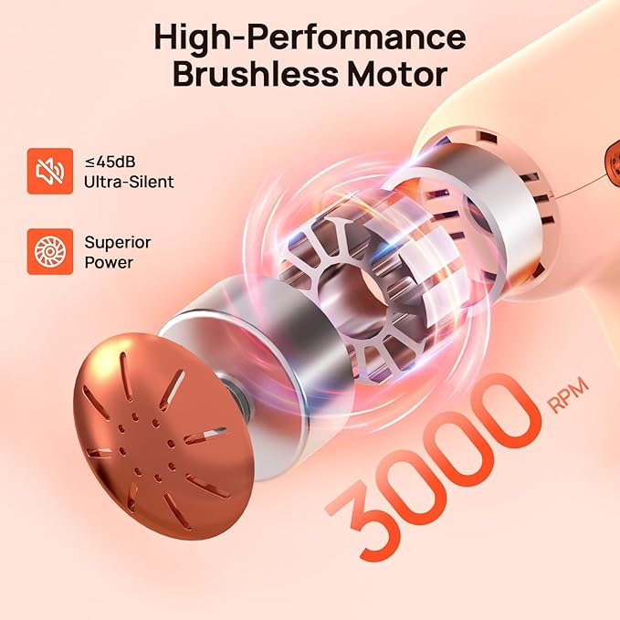 Super Mini Massage Gun, Deep Tissue Muscle Massager for Pain Relief, Portable 5-Speed Percussion Gun with 4 Attachments, Quiet for Athletes, Home, Office & Travel, Gift for Men & Women, Cream