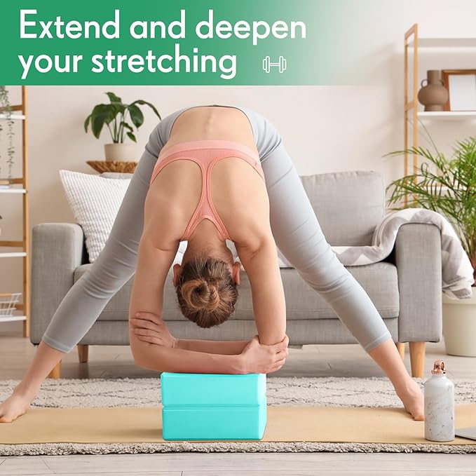 4 Pack Yoga Blocks Non Slip Pilates Brick Foam Blocks Pilates Dance Gymnastics Workout Fitness Props Tool for Stretching Meditation and Exercise