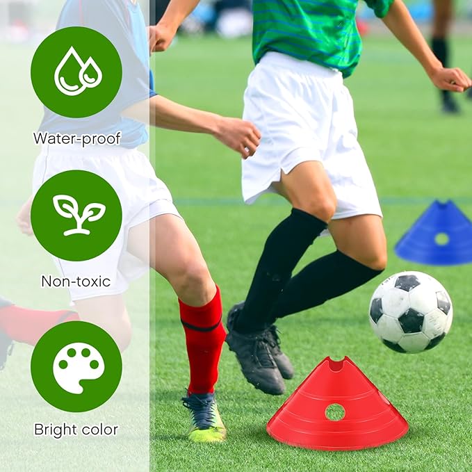 ShinyRelief Jumbo Disc Cones Jumbo Soccer Cones with Mesh Bag Giant Large Agility for Soccer Training Adult Sports