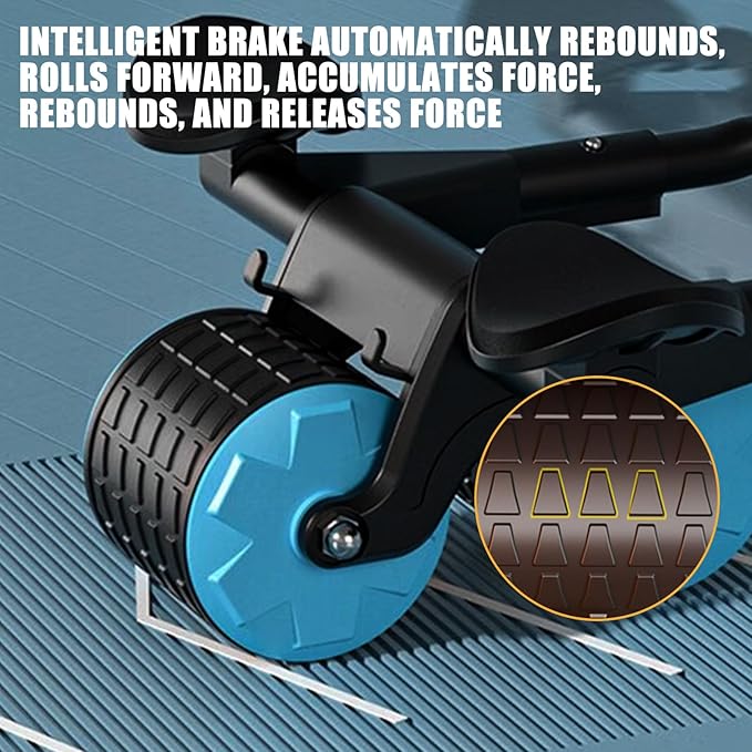 Uota Elbow Support Automatic Rebound Abdominal Wheel，Ab Roller for Abdominal Exercise Machine，Abs Workout Equipment，Dolly Core Strengthening Trainer Fitness Belly Training