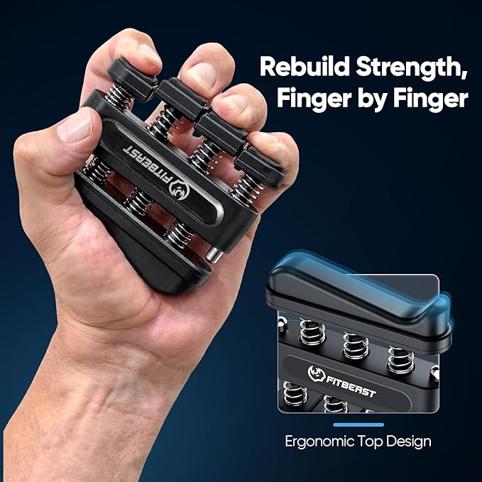FitBeast Grip Strength Tester Set with Hand Strengthening Tools – Track Progress, Build Strength & Support Hand Recovery (3-in-1 Kit)