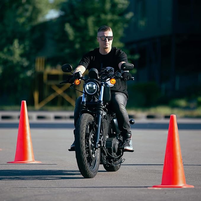 6in/9in/12in/28in Heavy Duty Agility Training Cones for Sports & Kids Coaching, Field Markers for Motorcycle, Bikes, Traffic, Basketball, Soccer Drills, Durable, Multipurpose, Adjustable