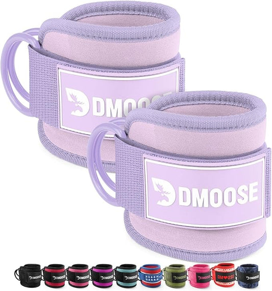 DMoose Ankle Strap for Cable Machine - One Size Fit with Premium Padding, Workout Kickback Ankle Cuffs, Ankle Bands for Working Out, Booty Workouts, Leg Extension, Hip Abductors & Lower Body Exercises