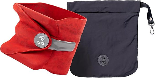 trtl Pillow - Scientifically Proven, Super Soft Neck Support Travel Pillow for Sleeping - Lightweight and Machine Washable - Ergonomic Design for Traveling on Airplanes, Cars, and Trains - Red