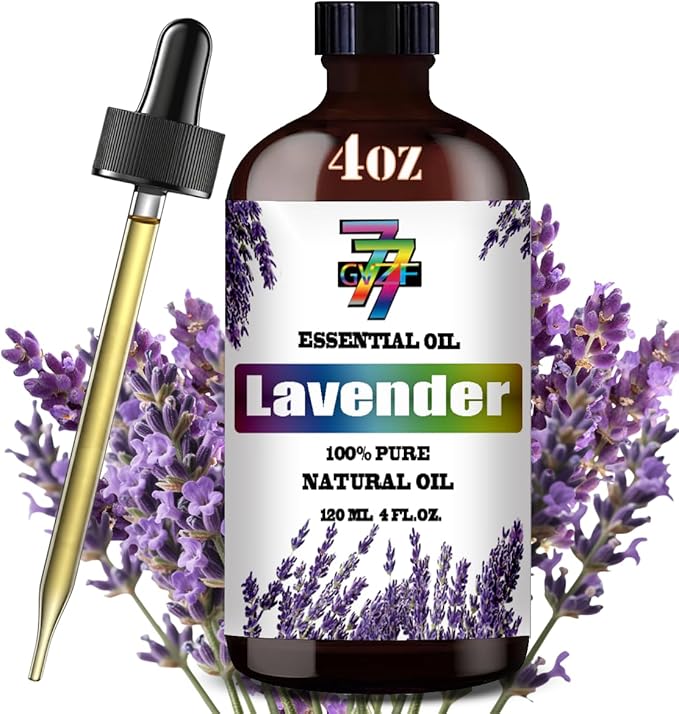 Lavender Essential Oil (4 oz/120 ml) — Lavender Oils for Aromatherapy, diffusers, humidifiers, Home fragrances, DIY Skincare, soap Making, DIY Candle Making, Relaxation, Yoga, and Meditation