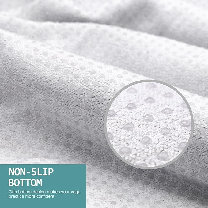 Eunzel Hot Yoga Towel, Non Slip Yoga Mat Towel Sweat Absorbent Printed Yoga Towel with Grip Dots for Hot Yoga, Pilates and Workout 72"x 24", Oceanic Melt