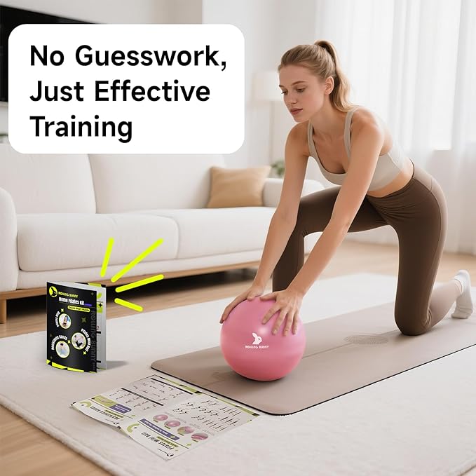 Home Pilates Kit - 13.8" Pilates Ring with Padded Handles, Mini Ball, 3 Resistance Bands for Full Body Exercise, Workout Guide