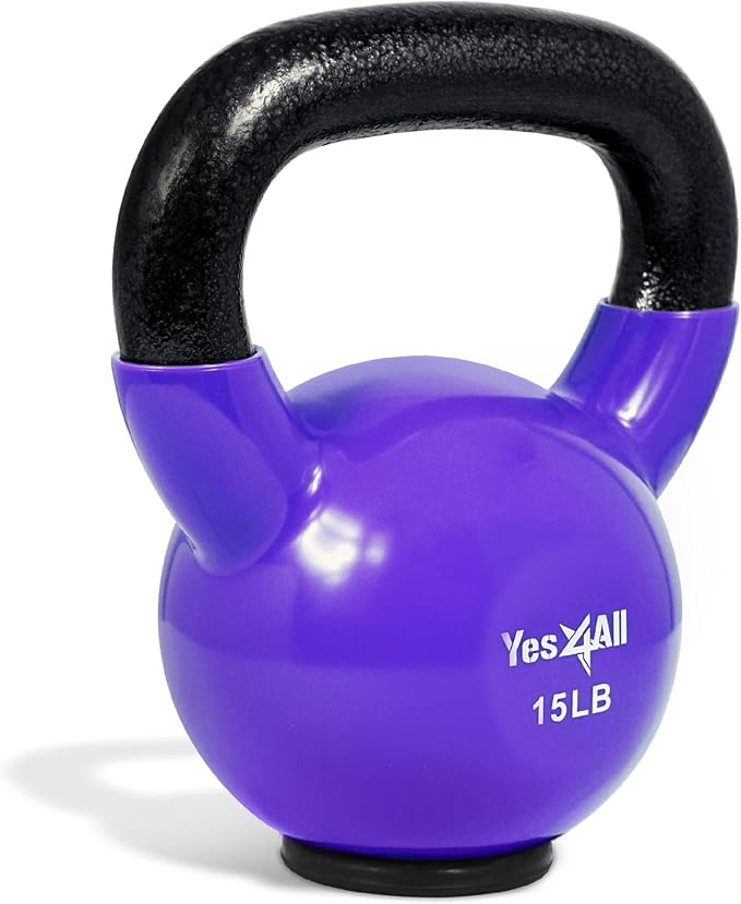 Yes4All Kettlebells Rubber Base, Kettlebell Set for Women, Strength Training Kettlebells Weights (10-65 lbs)