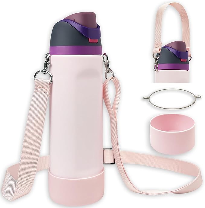 Silicone Boot Set for Owala Water Bottle 24 oz, 32 oz, 40 oz - Includes Non-Slip Sleeve, Shoulder Strap & Handle Strap, Perfect Owala Accessories, Fits Owala Tumbler, Owala FreeSip, Candy Coated