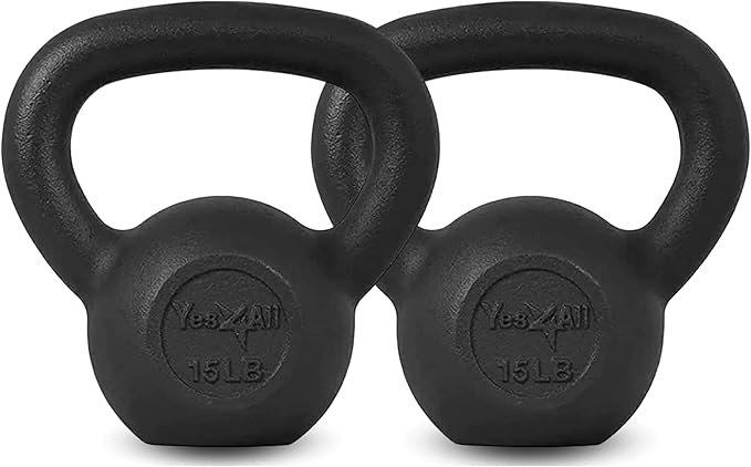 Yes4All 5-80 lbs Cast Iron Kettlebell for Dumbbell Weights Exercises, Gym, Full Body Home Workout Equipment, Push up, Grip and Strength Training