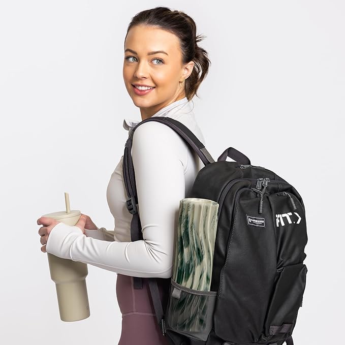 Oceanfoam Ripple Travel Foam Roller (11" x 3.35") Firm Mini Foam Roller for Physical Therapy, Deep Tissue Massage, Back Pain - High Density, Ergonomic Wave Textured - Yoga, Exercise (Hunter Marbled)