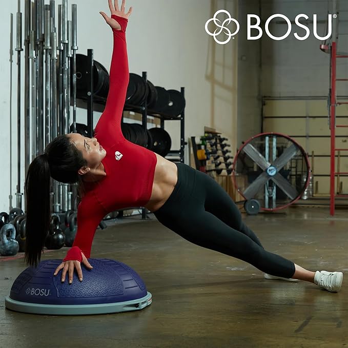 Bosu Half Ball Home Balance Exercise Trainer for Strength and Flexibility Workouts with Built to Last Burst Resistant Material and Hand Pump