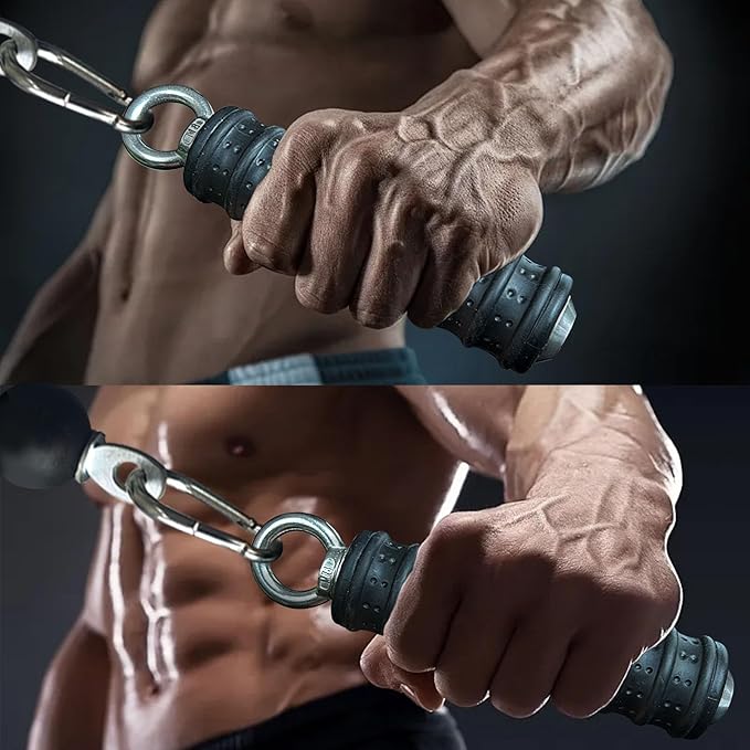 Ergonomic Tricep Rope Pulldown Attachments, Upgraded 27 32 40 & 47 Inch Extra Long Triceps Rope Cable Attachments for Gym, LAT Pull Down Bar for Cable Machine, Tricep Workout Cable Attachments