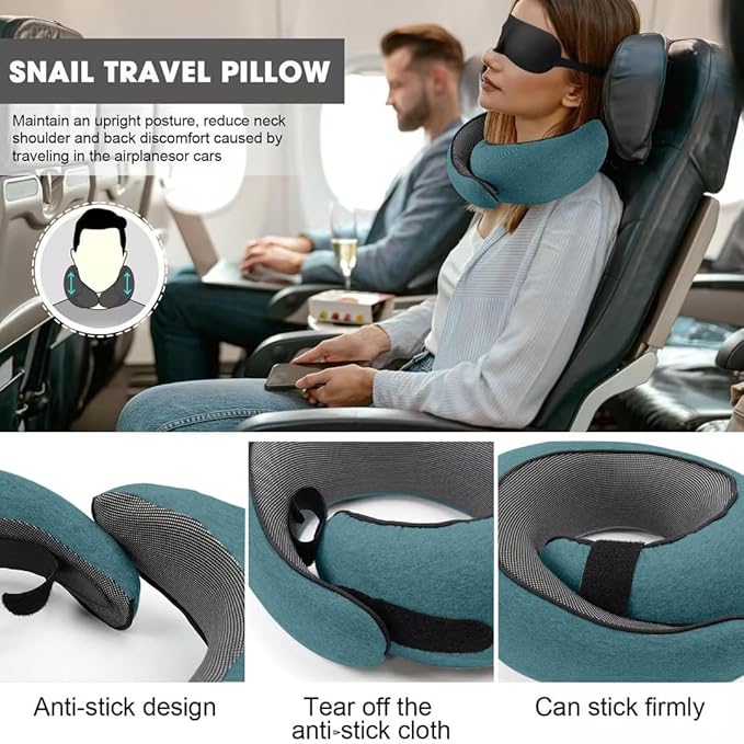 WEERSHUN Travel Pillows for Airplanes,2024 New Travel Pillow,Travel Neck Pillow Airplane Memory Foam Travel Pillow Neck Pillow for Traveling Suitable for Airplanes,Offices and Cars