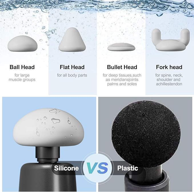 Massage Gun,Portable Handheld Deep Tissue Muscle Massager,Full-Metal Travel Massage Gun with 4 Speeds & 8 Massage Heads,for Office,Father, Mother(Black)