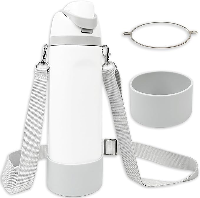 Silicone Boot Set for Owala Water Bottle 24 oz, 32 oz, 40 oz - Includes Non-Slip Sleeve, Shoulder Strap & Handle Strap, Perfect Owala Accessories, Fits Owala Tumbler, Owala FreeSip, Candy Coated