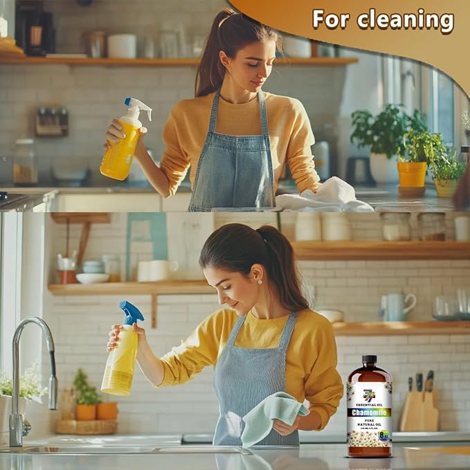 Chamomile Essential Oil (8 oz / 240 ml) – Chamomile Oils for diffusers, humidifiers, Home Baths, Cleaning Products, Yoga, DIY Soaps and DIY Scented Candles