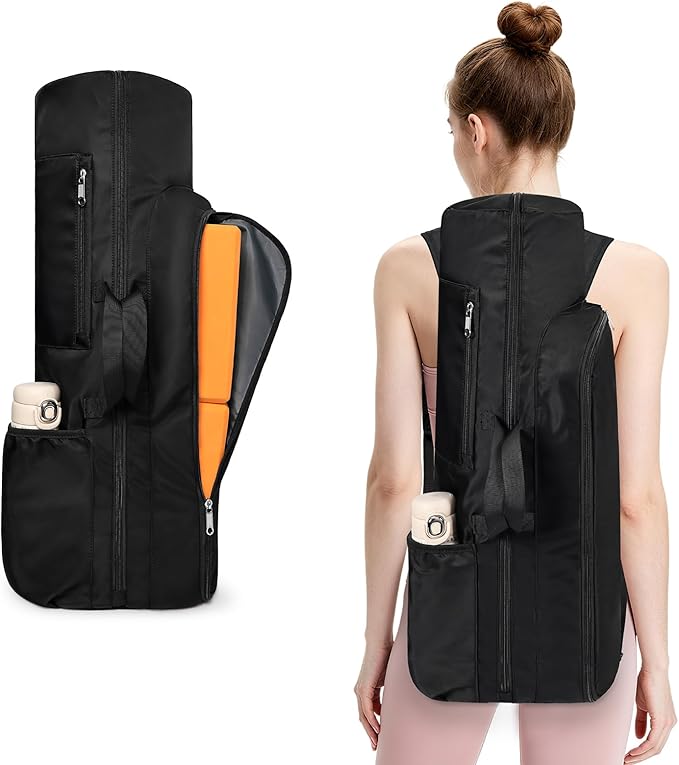Yoga Mat Bag Backpack for Women and Men with Multi-Pockets for Mats Blocks and Accessories, Waterproof Yoga Mat Carrier Holder for Workouts, Gym, Pilates