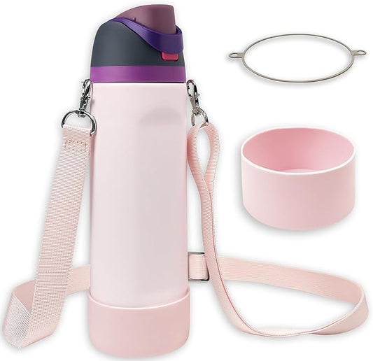 Silicone Boot Set for Owala Water Bottle 24 oz, 32 oz, 40 oz - Includes Non-Slip Sleeve, Shoulder Strap & Handle Strap, Perfect Owala Accessories, Fits Owala Tumbler, Owala FreeSip, Candy Coated