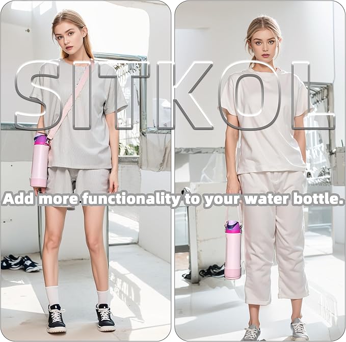 Silicone Boot Set for Owala Water Bottle 24 oz, 32 oz, 40 oz - Includes Non-Slip Sleeve, Shoulder Strap & Handle Strap, Perfect Owala Accessories, Fits Owala Tumbler, Owala FreeSip, Candy Coated