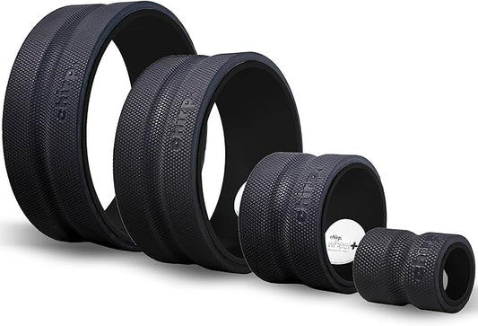 Chirp Wheel Foam Roller – Targeted Back & Neck Relief, Lumbar Spine Stretcher, Spinal Decompression Back Stretcher, Massage Roller with Density Foam for Physical Therapy, Supports 500lbs, 4-Pack Black