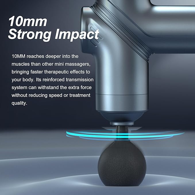 Massage Gun Deep Tissue, Portable Massage Gun with 4 Interchangeable Heads for Deep Muscle Relief and Relaxation