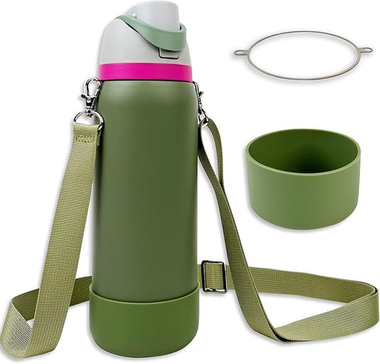 Silicone Boot Set for Owala Water Bottle 24 oz, 32 oz, 40 oz - Includes Non-Slip Sleeve, Shoulder Strap & Handle Strap, Perfect Owala Accessories, Fits Owala Tumbler, Owala FreeSip, Candy Coated