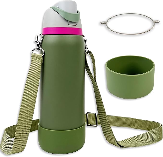Silicone Boot Set for Owala Water Bottle 24 oz, 32 oz, 40 oz - Includes Non-Slip Sleeve, Shoulder Strap & Handle Strap, Perfect Owala Accessories, Fits Owala Tumbler, Owala FreeSip, Candy Coated