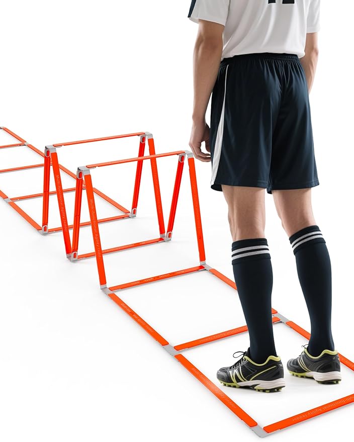Tangle-Free Agility Ladder for Kids/Athletic – Multi-Use Speed Training Ladder for Footwork Drills/Football/Soccer/Boxing - Agility Equipment for Workout/Exercise/Fitness – 10 Rung