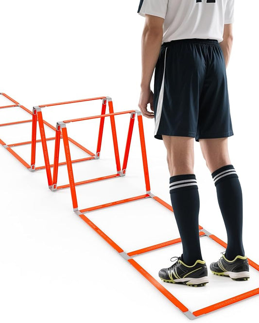Tangle-Free Agility Ladder for Kids/Athletic – Multi-Use Speed Training Ladder for Footwork Drills/Football/Soccer/Boxing - Agility Equipment for Workout/Exercise/Fitness – 10 Rung