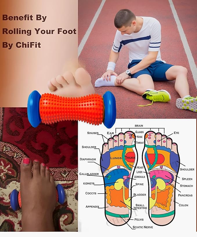 Portable Plantar Fasciitis Massager Foot Roller, an Effective Deep Tissue Muscle Massager and Foot Pain Relief Tool, Ideal as a Relaxation Gift and Reflexology for Nerve Relaxation